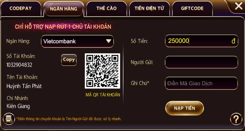 Bạn có thể dễ dàng và nhanh chóng nạp tiền vào tài khoản Gamebet chỉ với một bước đơn giản - Gamebet
